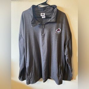 NHL Avalanche pullover winter men’s long sleeve zip 2XL grey activewear